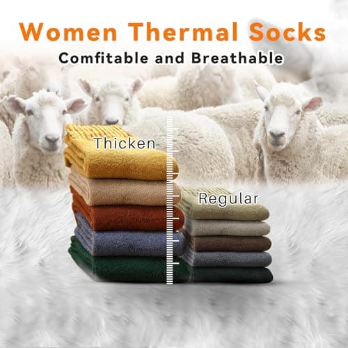 MOSOTECH Thermal Socks for Women, 5 Pairs Thick Warm Ladies Winter Socks — view 5