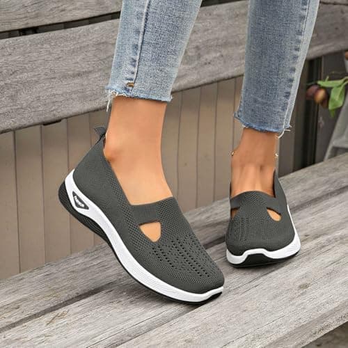 Women Orthopedic Casual Shoes Breathable Soft Sole Orthopedic Walking Shoes Women Orthopedic Walking Sneaker Lightweight Athletic Walking Shoes Lavender — view 4