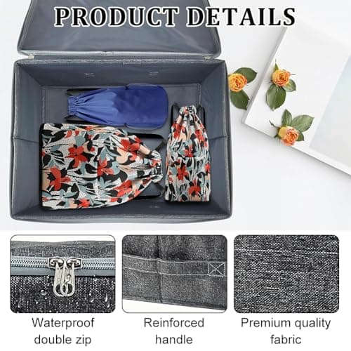 Storage Box with Lock, Storage Boxes With Lids Fabric,Combination Lock Box — view 3