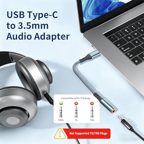 La Brodée USB C to 3.5mm Jack, 10 Pack Type C to 3.5mm Headphone Adapter — view 2
