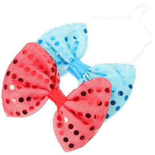 HINTRMENT Flashing LED Bowtie 2pcs Non-woven Fabric with 4 Leds and Battery Pack for Dance Party and Festival Costume Decoration