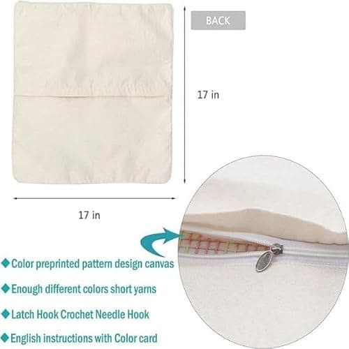 Taxpy DIY Latch Hook Pillow Kit,Cartoon U-Shaped 43 X 43 Cm — view 4
