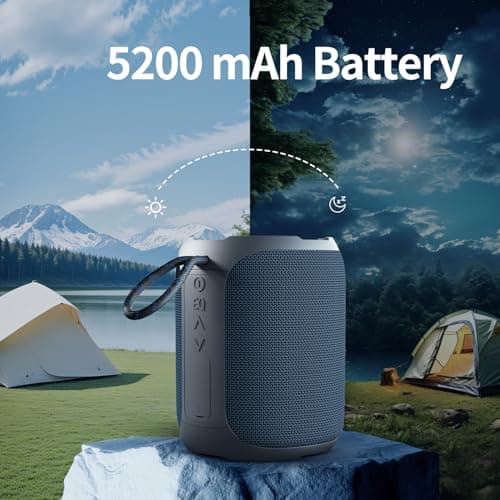 YEAHBOX Portable Bluetooth Speaker with Stereo Wireless IPX7 Waterproof Speaker, TWS Pairs, Bluetooth 5.3 with 4-in 1 BT/Aux/TF-Card/U Disk Input, Wireless Speaker for Outdoor/Home/Party — view 6