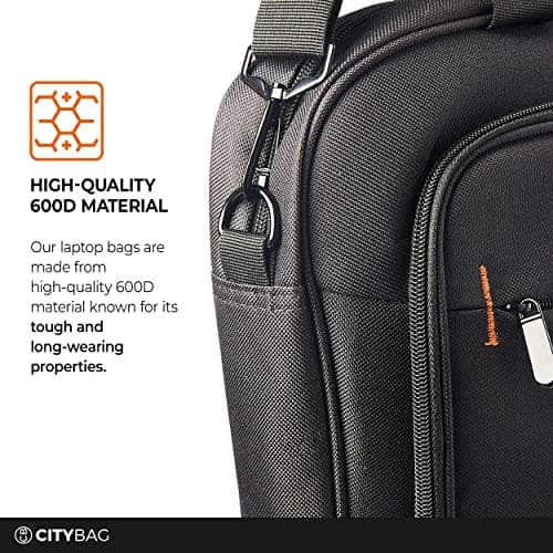 CB CITY BAG 14 Inch Laptop Bag Computer Bag for Men & Women, Black Laptop Case Sleeve with Shoulder Strap - Document Handbag Briefcase for Work, Office, Travel, or Business — view 5