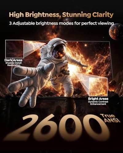 【2600 ANSI/Dolby 56W/VIDAA OS/225°Stand】WiMiUS K14 Smart Projector 4K Decode, Native 1080P Home Cinema Projectors, Airplay2 Bluetooth Auto Focus HDR10 Projector, Outdoor Projectors Voice Phone Control — view 3