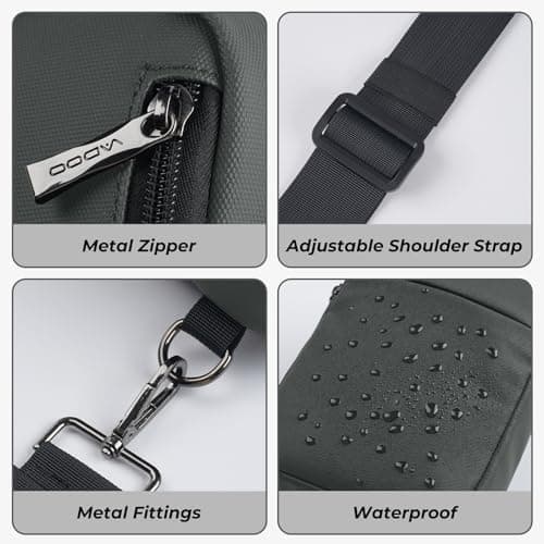 BROADREAM Small Sling Bag Cross Body Chest Shoulder Bag for Men Women - FRID Blocking Pocket and Adjustable Straps Crossbody Bag, Water Resistant Bum Bags for Runner Workout Hiking Cycling Travelling — view 6