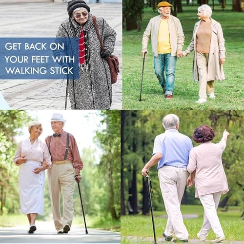 BARGAIN FACTORY Black Walking Stick For Men And Women Lightweight, Adjustable, Durable & Portable — view 5