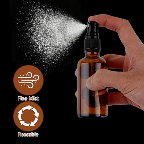 Maxmoc 50ml Amber Glass Spray Bottle,Small Refillable Fine Mist, 4pcs — view 4