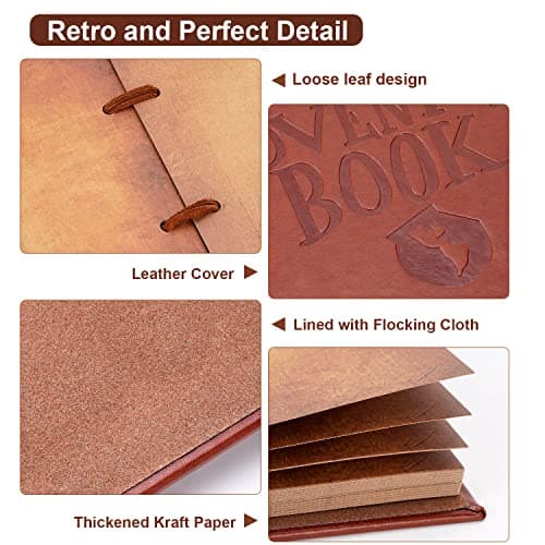 Our Adventure Book Scrapbook Photo Album, 11.9 * 7.6 inch 80 Pages, 3D Embossed Words Leather Hard Cover Travel Scrapbook for Anniversary, Wedding, Christmases etc — view 5