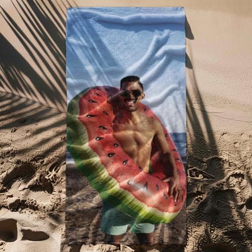 Print Maniacs Personalised Photo Beach Towel Custom Picture Towel Microfibre Large Quick Dry Lightweight Travel Towel Holiday Pool Gym Spa Gift for Family — view 6
