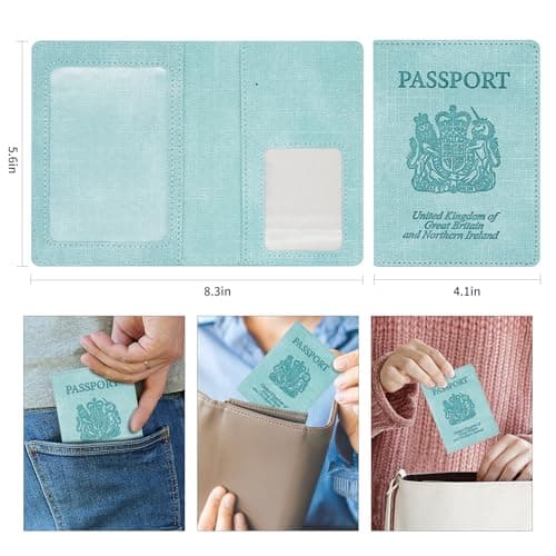 Cinocratic RFID Blocking Passport Holder Cover & Travel Wallet - PU Leather Organiser for Credit Cards, Boarding Pass and ID Cards | Travel Accessories for Men&Women (Green) — view 6
