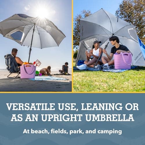 Sport-Brella Premiere Portable Sun Umbrella, Multi-purpose Garden Umbrella, Easy Folding Setup, 243 cm, 1 Piece, Perfect for Outdoor Activities, Beach, and Garden Use, UV Protection-Blue — view 3