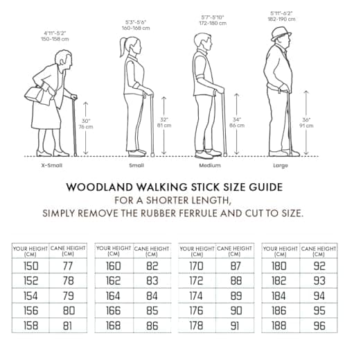 Woodland Wooden Derby Cane Lightweight Walking Stick for Men Women, Brown — view 4