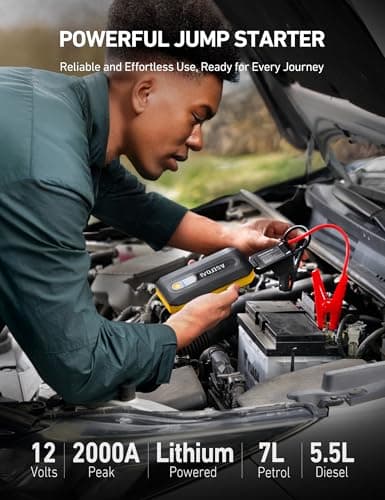 AstroAI B8 Car Jump Starter Power Pack (7.0L Petrol/5.5L Diesel), Yellow — view 2