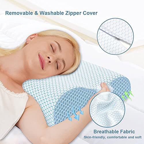 Ecosafeter 2026 New Upgrade Memory Foam Pillow- Cervical Orthopedic Deep Sleep Neck Pillow -Superior Comfort for Neck Shoulder Pain Sleeping with Cooling Pillowcase — view 3