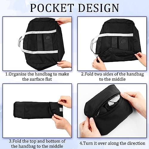 12 Pcs Foldable Travel Bags Bulk Duffel Bag Tote, Black, 18.11 x 12.6 x — view 5