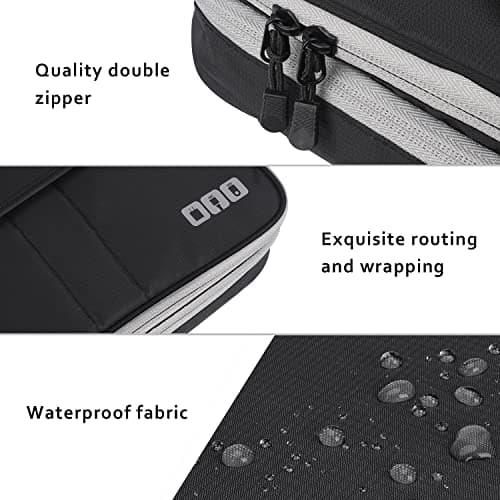 Gocokia Double Layers Large Capacity Travel Electronic Accessories Organizer Bag, 2 Front Pockets Travel Gadget Carry Case, Perfect Size Fit for iPad,iPhone,Cables,Power Bank,Tablet(10.2’’)-Black — view 5
