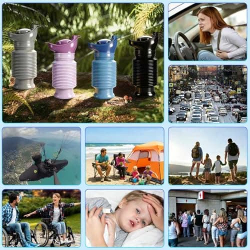 Topcloud Shrinkable Urinal, 750ml Male Female Portable Mobile Toilet Potty Pee Urine Bottle, Reusable Emergency Urinal for Camping Car Travel Traffic Jam and Queuing — view 6