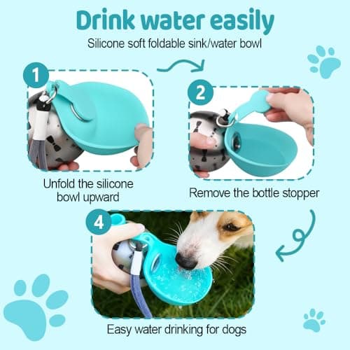 Portable Pet Water Bottle, 10 Oz Stainless Steel Foldable Dog Drink Bowl — view 4