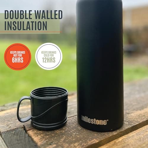 Milestone 53009 Double Walled Flask / 1.2L Large Capacity for Hot or Cold Drinks/Insulated Stainless Steel Travel-Friendly Bottle with Built in Tea Strainer — view 3
