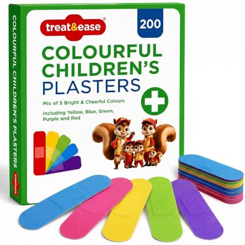 SOL 200pk Kids Plasters - Washproof Plasters for Kids Assorted Sizes
