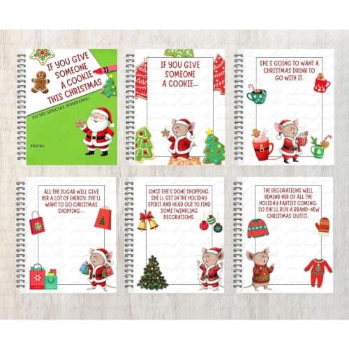 Adult Christmas Card Book Spiral Greeting Messages Booklet — view 5