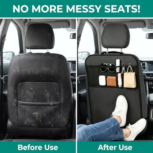 Kaaeiccr 2 Pcs Car Seat Back Protector, Waterproof Oxford Kick Mats — view 3