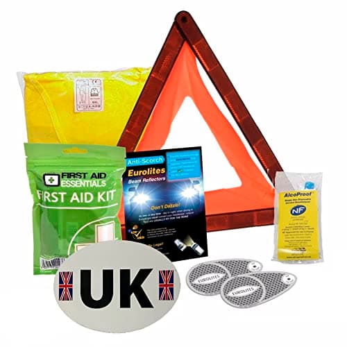 Family Motoring & Leisure Headlamp Beam Deflectors + Travel Kit For Driving Abroad- Kit B