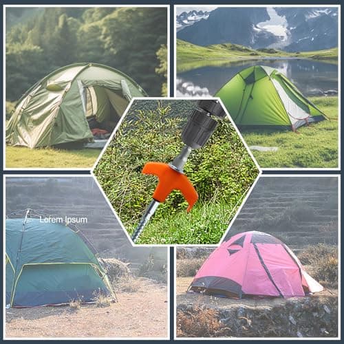 20 Pcs 8inch Heavy Duty Tent Pegs, Hard Ground Pegs, Camping Pegs, Metal metal tent pegs with Storage Case and Bolt Head Adaptor for Camping (Yellow) — view 5
