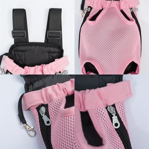 Breathable Pet Carrier Backpack, Legs-Out Dog & Cat Travel Bag, Pink, M — view 4