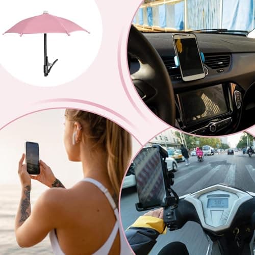 Mobile Phone Parasol, Adjustable Phone Sun Light Blocker with Anti-Glare Protection, with Clip Mobile Phone Sun Visor for Pool, Travel, Holiday, Outdoor, Photo, Summer, Cycling, Car Interior, Driving — view 4