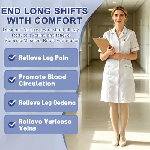Beister 20-30 mmHg Compression Socks for Women Men, Open Toe Thigh High — view 6