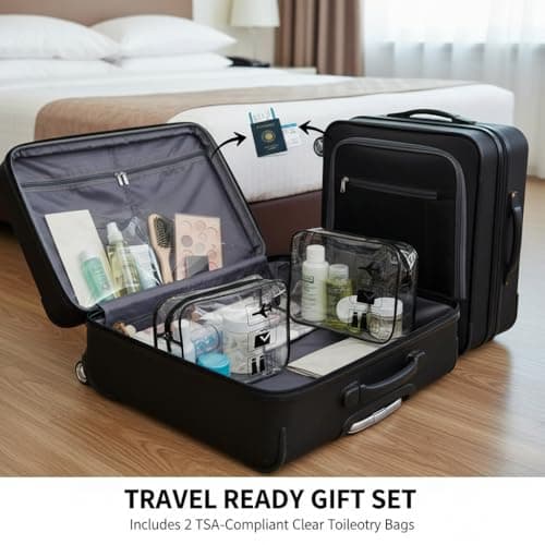 TSA Approved Clear Toiletry Bag 2 Pack - PVC Waterproof Travel Cosmetic Organizer, Airport Security Liquid Bags for Women & Men — view 6