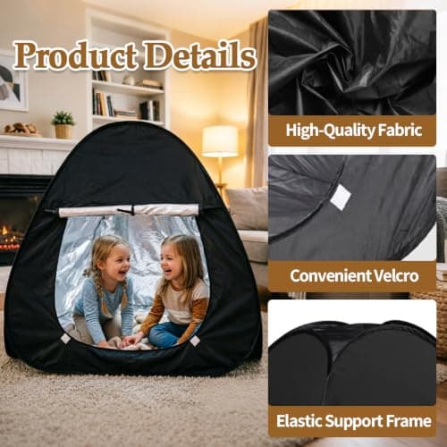 NKFBEV Sensory Tent, Kids Pop Up Tent, Blackout Tent with Organizer Bag, Foldable Pop Up Calm Down Tent, Calm Down Play Tent for Children with Autism, SPD, Anxiety to Play and Relax Improve Focus — view 3