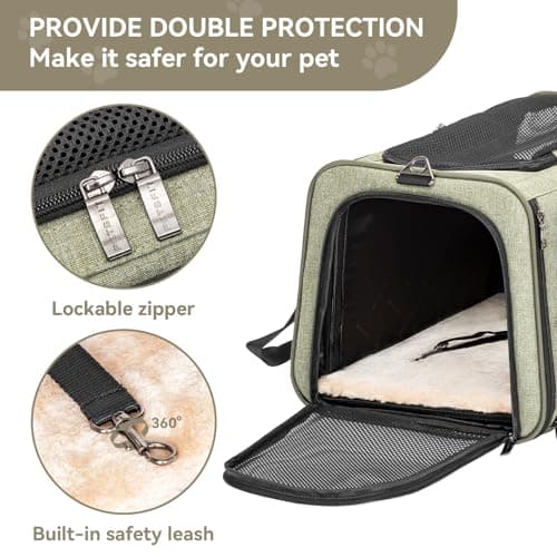 Petsfit Small Cat Carrier Airline Approved ，Expandable Carrier for Kitten Puppy Bunny,41L x 23W x 25H centimetres — view 3