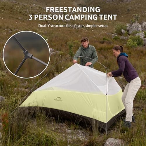 Naturehike Cloud Up Pro Camping Tent, 3 Person, Forest Green — view 3