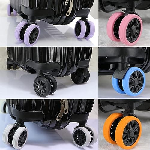 ZhaoCo Luggage Suitcase Wheels Cover, Orange, 8 Pack — view 6