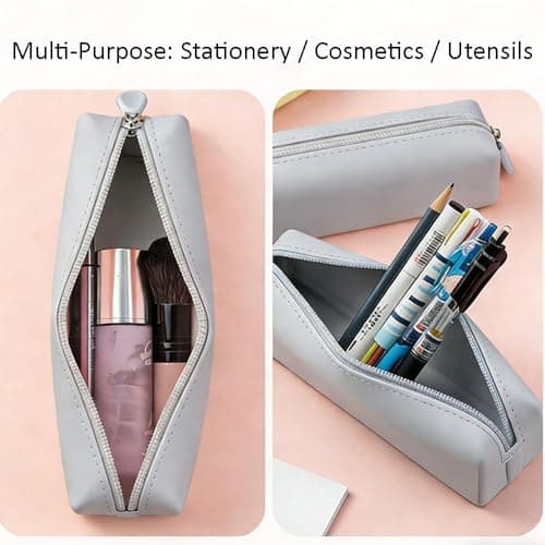 QEBSJSKL Makeup Brush Holder Silicone Travel Cosmetic Bag, Grey — view 3