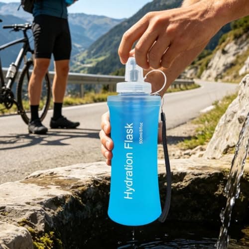 Soft Flask Running Bottles Reusable Wide-Mouth Portable Flask with Filter — view 3