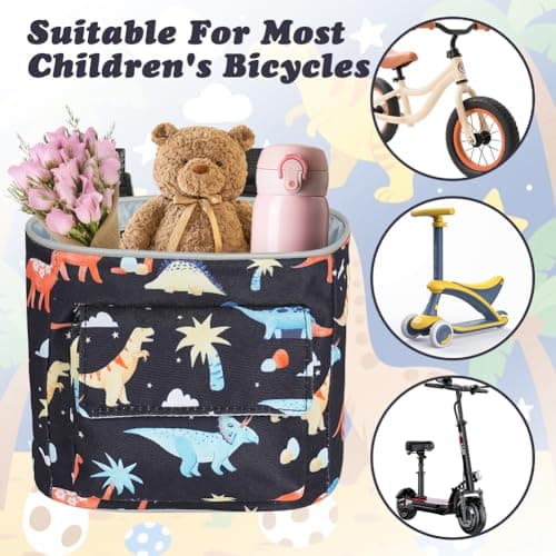 Flintronic Kids Bike Basket, Waterproof Bicycle Handlebar Bag, Detachable Bicycle Basket for Balance Bike — view 5