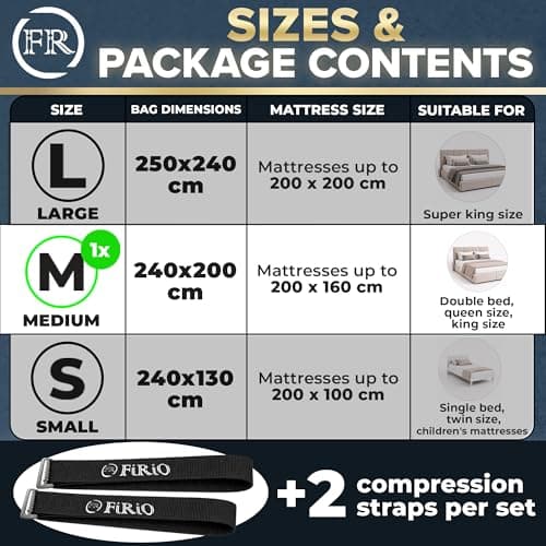 Mattress Vacuum Bag for Foam, Gel, Latex-Mattress up to 200×160cm (79”×63”) — view 3