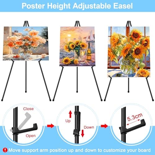 VAIIGO 6 Pack Thickened Easel Stands for Display, Folding Metal Tripods — view 5