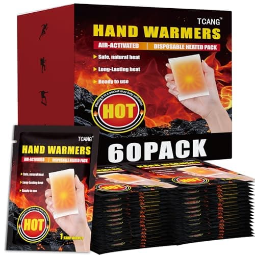 Hand Warmers Disposable 60 Pack - Up to 10 Hours of Heat - Super Long Lasting Air Activated Warmers, All Natural & Portable for Body, Hands & Toes - Odorless Hot Warmer Gifts for Winter Work