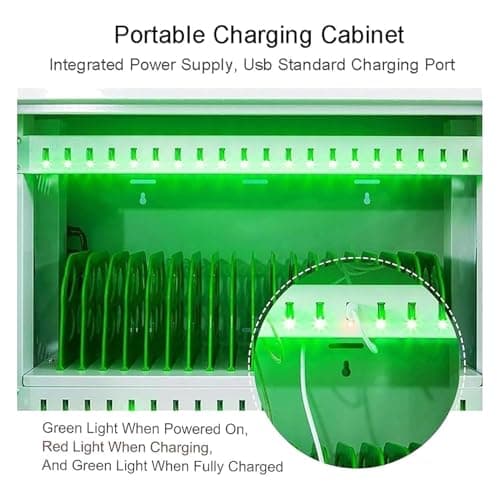 Mobile Charging Station with Rotating Wheels Aluminum Alloy Multi-Port Charger Efficient 5V 2A Fast Charging Secure Storage for Cell Phones — view 3