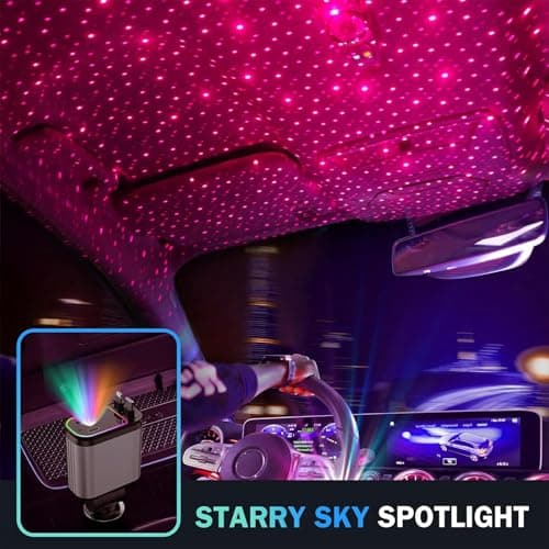 4 in 1 Car Charger Retractable 66W Fast USB C Car with Starry Sky Light 180° Adjustable Car Charger Compatible for iPhone 15/14/13/12 Galaxy S24/S23 Android Devices–Cars,SUVs,RVs,Trucks — view 3