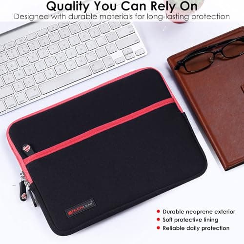 TECHGEAR Universal Neoprene Padded Sleeve Case for 9-11" Tablets: iPad Pro/Air 11", iPad A16 10.9", iPad 10.2", Samsung Tab A11 Plus A9+ S10 Lite S9 FE, Lenovo Tab M10 - Shockproof Zipped Pouch — view 6