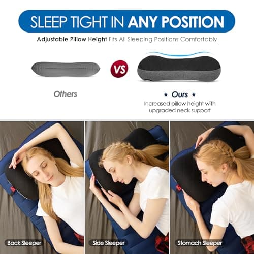 HIKENTURE Camping Pillow with Removable Cover, Ultralight Inflatable Pillow — view 3
