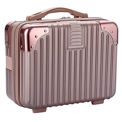 TOLIDA Makeup Travel Case with Elastic Band and Soft Handle, Pink