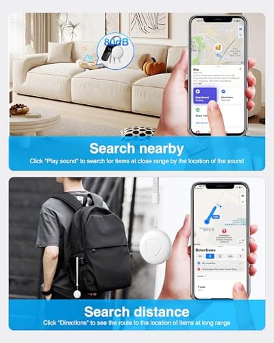 Smart Tracker Tag Item Finders - 2 Pack Smart Tag Bluetooth Key Finder Compatible with Apple Find My (IOS Only), Trackers Devices for Wallets, Bike,Suitcases, Luggages, Bags, Tracking Device, White — view 3