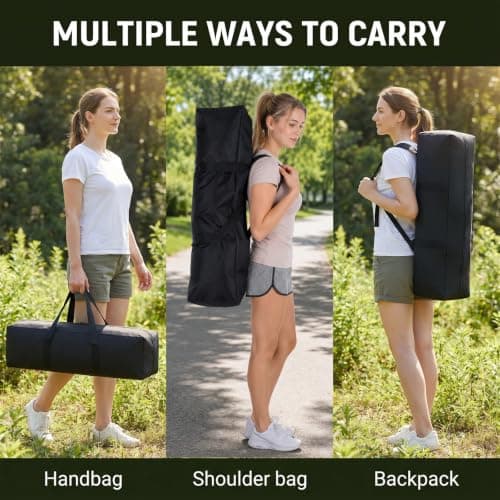 31.5 Inch Tripod Carrying Case, 3 Pack Sports Duffel Luggage Bag with Dual Handles 600D Oxford Large Equipment Storage Bags for Fishing Tent Umbrella Lights Cameras Microphone and Music Stands — view 6